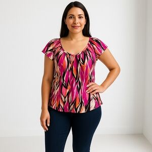 E) APT. 9 Women’s Multicolor Blouse - Size L